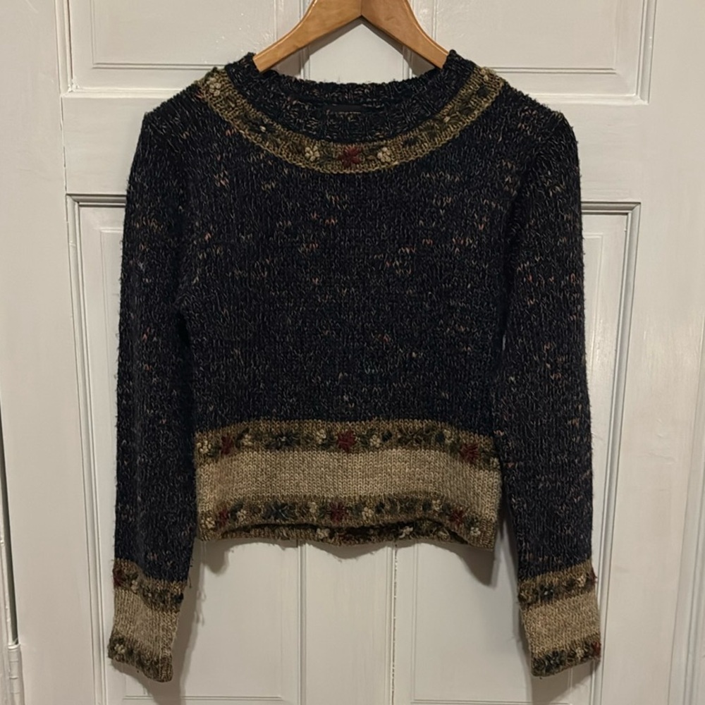 Wool Blend Floral Sweater